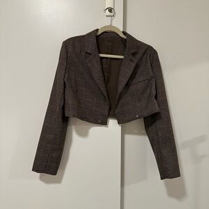 & Other Stories Dark Brown Cropped Blazer
